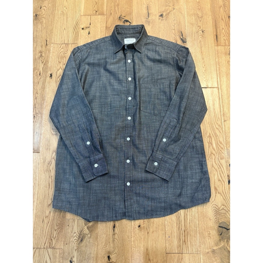 Emily Phillips Chambray Button Up Girlfriend Dress Dark Wash/Black‎ One Size